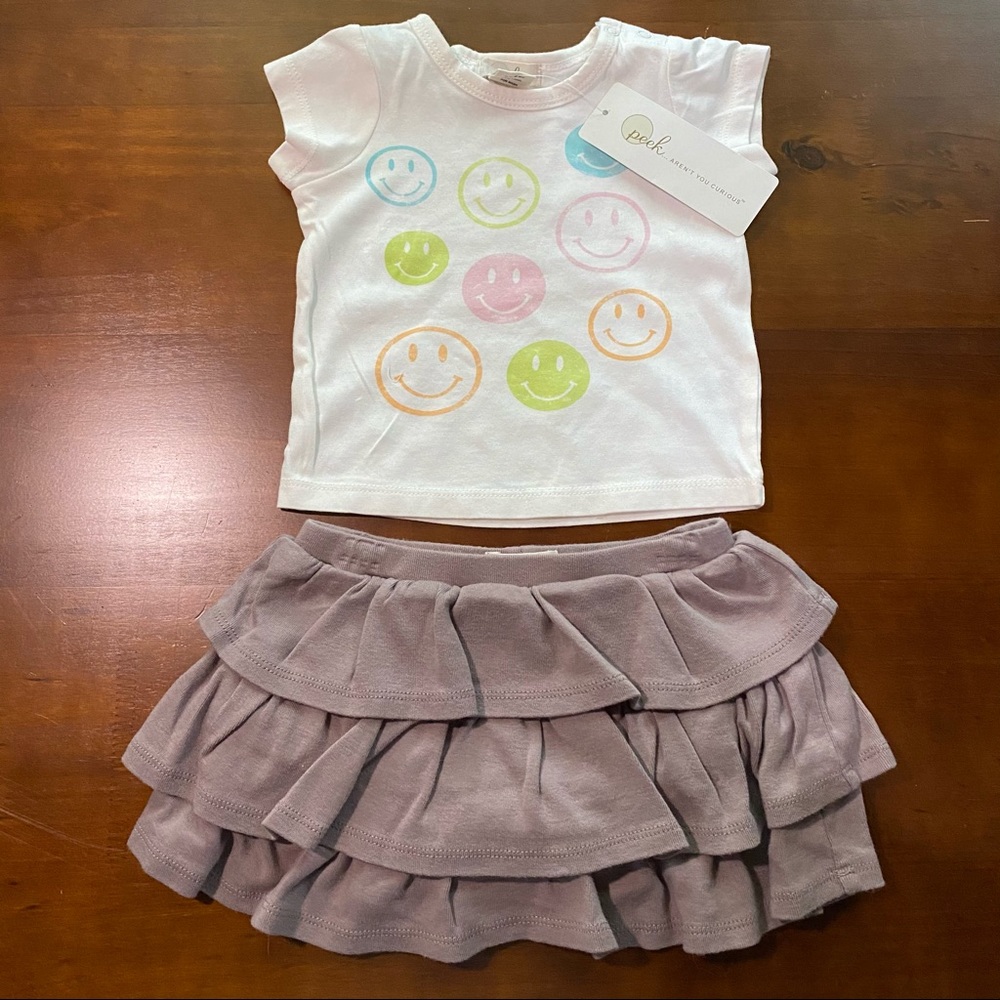 NWT Peek 2-Piece Tee & Skirt Set Size 3-6 Months